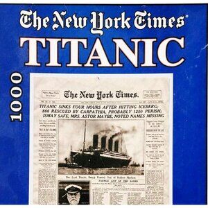 1998 Titanic Wreck Jigsaw Puzzle New York Times Front Page Herbko 1000 Pcs GstRm